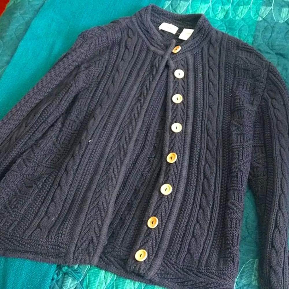 L.L. Bean Navy Knit Cardigan XS